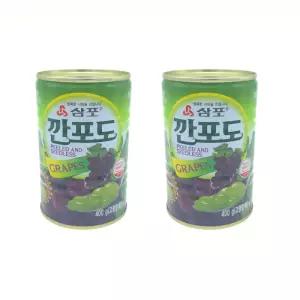 삼포 깐포도 포도 간편 과일 간식 깐과일 통조림 400g 2개