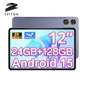 SVITOO P108 태블릿 안드로이드 15 2025 12인치 2K 디스플레이 유니소크 T606 24GB RAM 128GB ROM 8000mAh