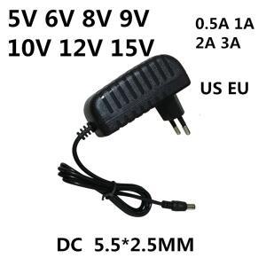 AC 110-240V ~ DC 5V 6V 8V 9V 10V 12V 0.5 1A 2A 3A 범용 전원 어댑터 공급 충전기 EU US LED 조명 스트립