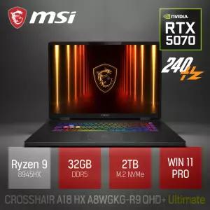 ⓒ MSI 크로스헤어 A18 HX A8WGKG-R9 QHD+ 얼티밋 32GB 2TB WIN11 / 18인치 고성능 AI 게이밍 노트북