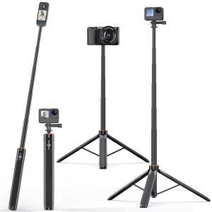 VRIG TP21 54인치 망원 셀카봉 롱 삼각대 방수 핸드 그립 1/4인치 나사 INSTA360 X5 /X4 /X3 /X2 /ACE PRO DJI 오스모 액션 5PRO /4 /3 포켓 3 고프로 히어로 13 12 11 10 9용 vY1
