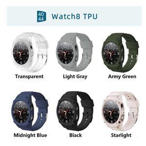 삼성 갤럭시 워치 8 40mm 44mm용 실리콘 스트랩 케이스 밴드 팔찌 갤럭시 워치 8 TPU 보호 커버 일체형