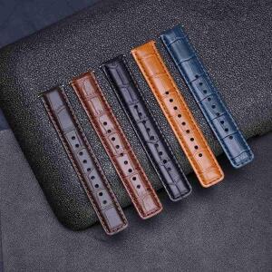 WOCCI 악어 곡물 가죽 시계 스트랩 18mm 20mm 22mm 24mm 퀵 릴리스 클래식 양각 팔찌 교체 남성용