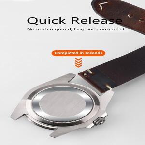 왁스  가죽 시계 밴드, 퀵 릴리스 18mm/19mm/20mm/21mm/22mm/24m 시계 스트랩, 삼성, 세이코, 오리스, 시민