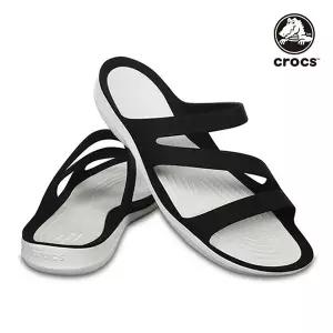 [크록스]M 크록스슬리퍼 샌들 PQK 203998-066 SWIFTWATER SANDAL W BLK/WHI