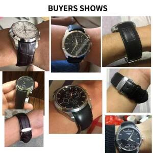 송아지 가죽  암소 가죽 시계 밴드 벨트 Tissot T035 시계 스트랩 팔찌 나비 버클 교체 22mm 23mm 24mm
