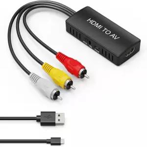 HDMI에서 RCA 변환기 AV로 CVB로 복합 비디오 오디오 어댑터 Roku Android TV 박스 DVD 등 구형 호환