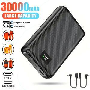 3A/30000mAh 보조베터리 7.4V 휴대용 충전기 난방 조끼 자켓 스카프 장갑 장비에  외부 배터리