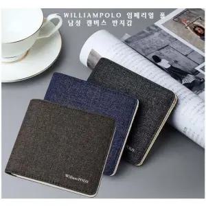 WILLIAMPOLO 임페리얼 폴 남성 캔버스 반지갑 지갑 반지갑
