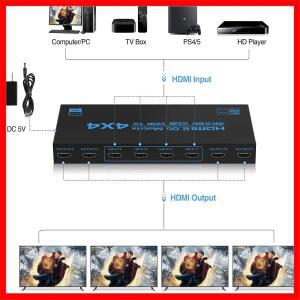 4K HDMI 매트릭스 스위치 4 in out 스위처 분배기 Ps4 카메라 PC-TV 모니터 용 4x4 오디오 비디오 선택기