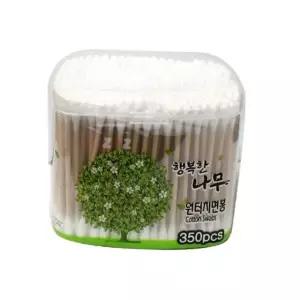 나무막대 위생 면봉 대용량 350개입 화장 수정용 원터치 케이스 메이크업수정 대용량면봉 가정용품