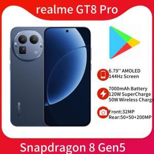 리얼미 GT8 프로 5G 스마트폰 6.79인치 144Hz AMOLED 스크린 7000mAh 배터리 120W 슈퍼차지 무선충전 스냅