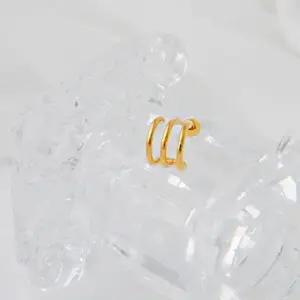 로즈골드 GOLD PIN 피어싱 쓰리링 2종 택1 14K