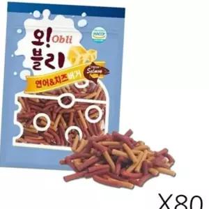 오블리 연어 치즈버거 100g 80P 애견 노즈워크 간식