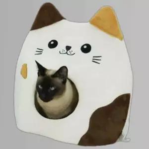 고양이 하우스 아이보리 1P 쿠션 보금자리 숨숨집