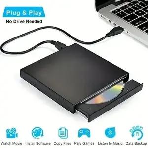 USB 외장 CD DVD 리더기 드라이브 20 CDROM DVDROM 버너 플레이어 노트북 데스크탑용