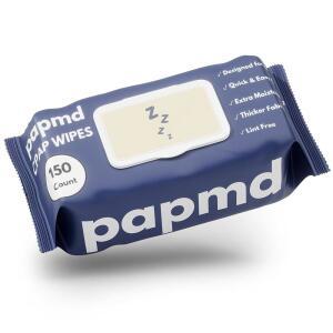 PAPMD 무향 CPAP 물티슈 150팩 여행용 마스크 튜브 및 기계용 두꺼운 보풀 없는 원단 향상된 수분 공급 간편한 당김 디자인 M0T