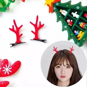 TBZ 축제 파티용품 레드 루돌프 머리핀(심플) 헤어핀