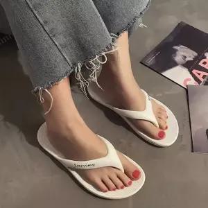 남녀 공용 하얀 쪼리 비치 스타일 단체 슬리퍼 선물 예쁜쪼리편한쪼리 (W8A07E2)