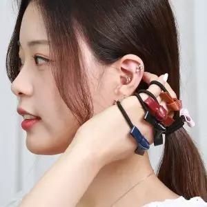 [오너클랜]WL 레더 리본 머리끈