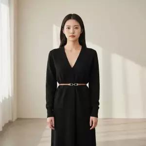 여성 가죽 허리띠 슬림 원피스 벨트 심플 포인트 미니멀 코디룩