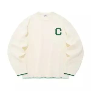[매장정품] 커버낫 CO2301KT01IV 카라니트티 반팔니트티 C 로고 크루넥 니트 아이보리 303896 2243114