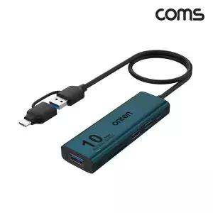 TBZ Coms 6 IN 2 꼬리물기 USB 허브 C타입 A타입 to USB3.2 Gen2 10Gbps 및