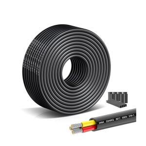 22 게이지 연선 구리선 22/3 AWG 무산소 연결 케이블 - 49.21FT UL2464 LED 스트립 조명, 자동차 오디오 시스템, 5V / 12V / 24V 저전압 애플리케이션용 유연한 PVC 코드 인증