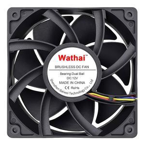 와타이 12038 120mm x 38mm PWM 컴퓨터 PC 케이스 팬 12V 4핀 5300rpm 230 CFM 고풍량 듀얼 볼 FG DC 브러시리스 냉각
