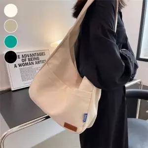 [라일리] Rly 데일리 빅사이즈 캔버스 숄더백 무지 캔버스백