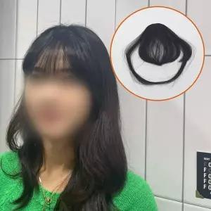 시스루뱅 앞머리 부분가발 블랙