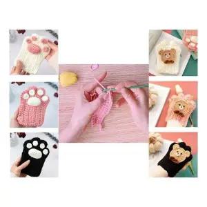 DIY 768JKH73 핸드워머 장갑 키트 세트 곰돌이 발자국 손뜨개