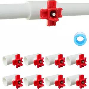 8팩 DIY 자동 치킨 워터링 시스템을 위한 1/2인치 PVC 티 피팅이 포함된 수평 니플