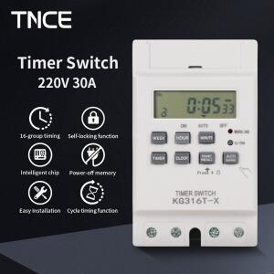 TNCE 30A 시간 제어 스위치 220V 가로등, 광고판, 물 펌프용, 프로그래밍 정전 타이머 모듈