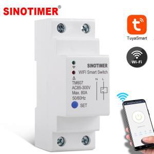 80A 전기 Tuya APP 무선 원격 제어 스마트 스위치 WiFi 타이머 카운트 다운 시간 차단기 DIY 조명 Alexa Go