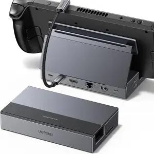 UGREEN 스팀 덱 도크 9-in-1 USB C 도킹 스테이션 접이식 스탠드 4K@60Hz HDMI 기가비트 이더넷 PD 100W