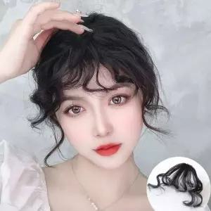 [셀러에이드]앞머리가발 앞머리펌 헤어피스 부분가발 똑딱이 웨이브