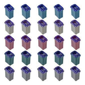 TUXIHAP 25PCS 마이크로 카트리지 퓨즈 15A 20A 25A 30A 40A 슬로우 블로우 FMM 맥케이스 타입 카 스퀘어 여성 자동차 SUV 트럭용 멀티 컬러 미니 박스 모양 퓨즈 구색 키트(25PCS)