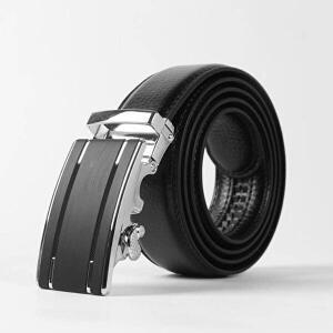 TBZ 남성정장코디 자동버클 메탈블랙 가죽벨트 115cm-WFMIBN7