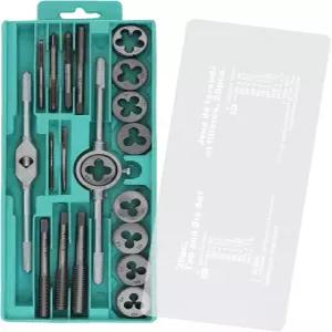 OriGlam 20pcs 합금강 앤 다이 세트 미터법 표준 스레드 도구 필수 홈 외부 및 내부 절단용