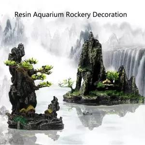 수족관 수지 Rockery 산 장식 인공보기 바위 동굴 돌 나무 어항 홈