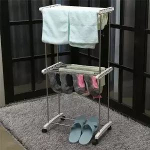 빨래건조대 실내 접이식 2단 행거 거치대