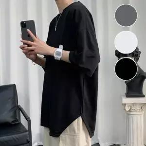 여름 시원한 남성 밑단 트임 이우 오버핏 남자반팔티