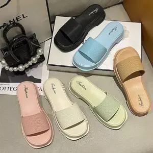 고품질 소프트 라탄 여성 발편한 굽 슬리퍼 폭신폭신 데일리 (WC5916A)
