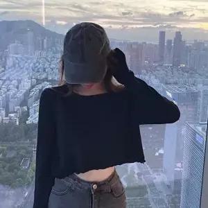 크롭 긴팔티 밑단 셔링 포인트 요가 필라테스 운동-WFMOQVM