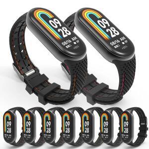Mi Band 8 9 용 실리콘 스트랩 Xiaomi 팔찌 고무 시계 밴드 교체 Smartwatch 손목 Correa