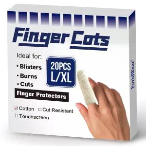 에브리웨어 20PCS 프리미엄 코튼 컴포트 쿠션 핑거 토 엄지 침대 소매 손 끝 보호 피부 갈라짐 굳은살 윅스
