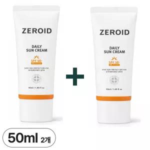 제로이드 데일리 선크림 50ml 2개 저자극 무기자차 썬크림 SPF50 PA