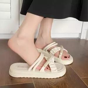 진주 경량 샌들 슬리퍼 쪼리 여성 신발 통굽 키높이 슈즈