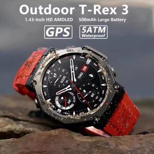T-Rex 3 울트라 GPS 스마트 시계 내장 듀얼 밴드 GNSS 나침반 고도계 기압 5ATM IP69K 방수 AMOLED 통화 스